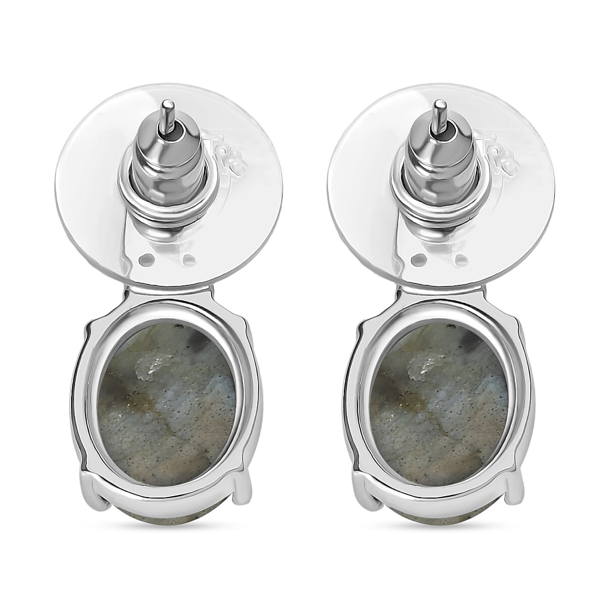 EverTrue Malagasy Labradorite and Sky Blue Topaz 8.90 ctw Earrings in Stainless Steel