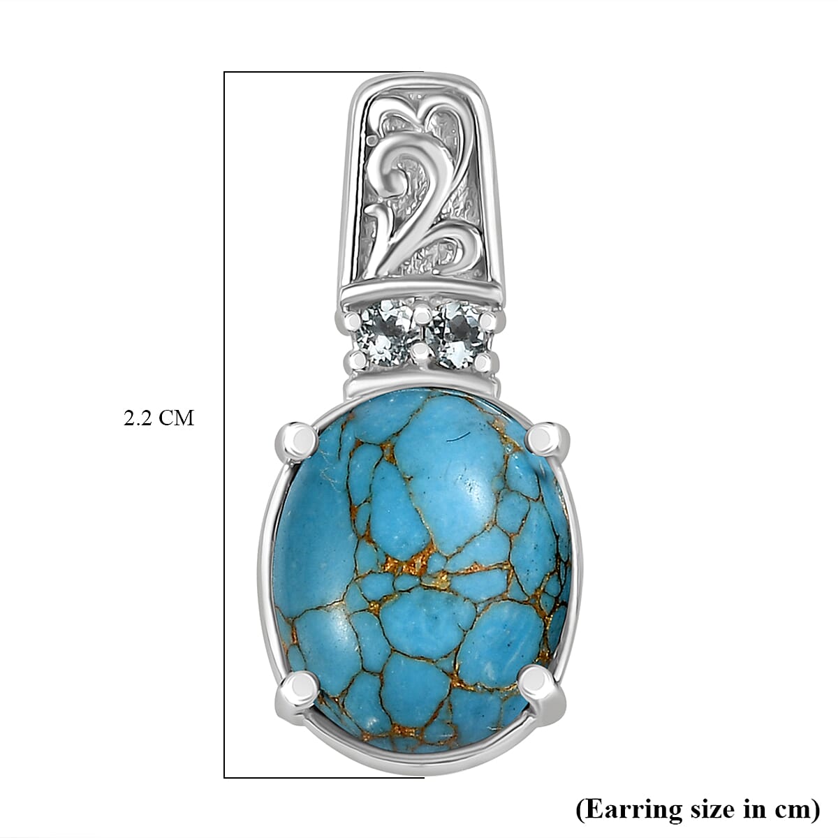 EverTrue Mojave Blue Turquoise and Sky Blue Topaz 6.40 ctw Earrings in Stainless Steel
