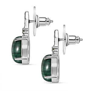 EverTrue African Malachite and Hebei Peridot 10.50 ctw Earrings in Stainless Steel