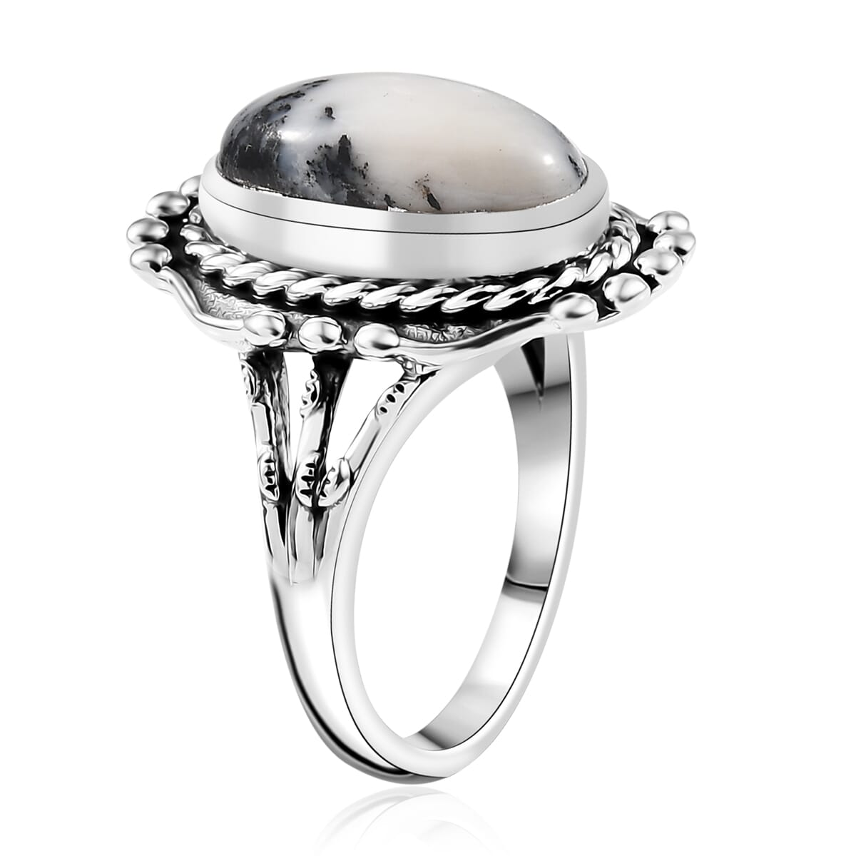 D’Joy Artisan Crafted White Buffalo 3.60 ctw Spirit Ring in Sterling Silver (Size 10.0)  image number 3