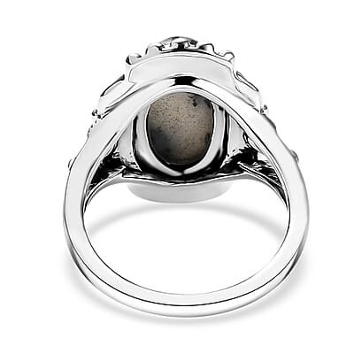 D'Joy Artisan Crafted White Buffalo 3.60 ctw Spirit Ring in Sterling Silver (Size 10.0) 