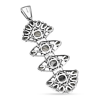 D'Joy Artisan Crafted White Buffalo without Chain 7.50 ctw Pendant in Sterling Silver