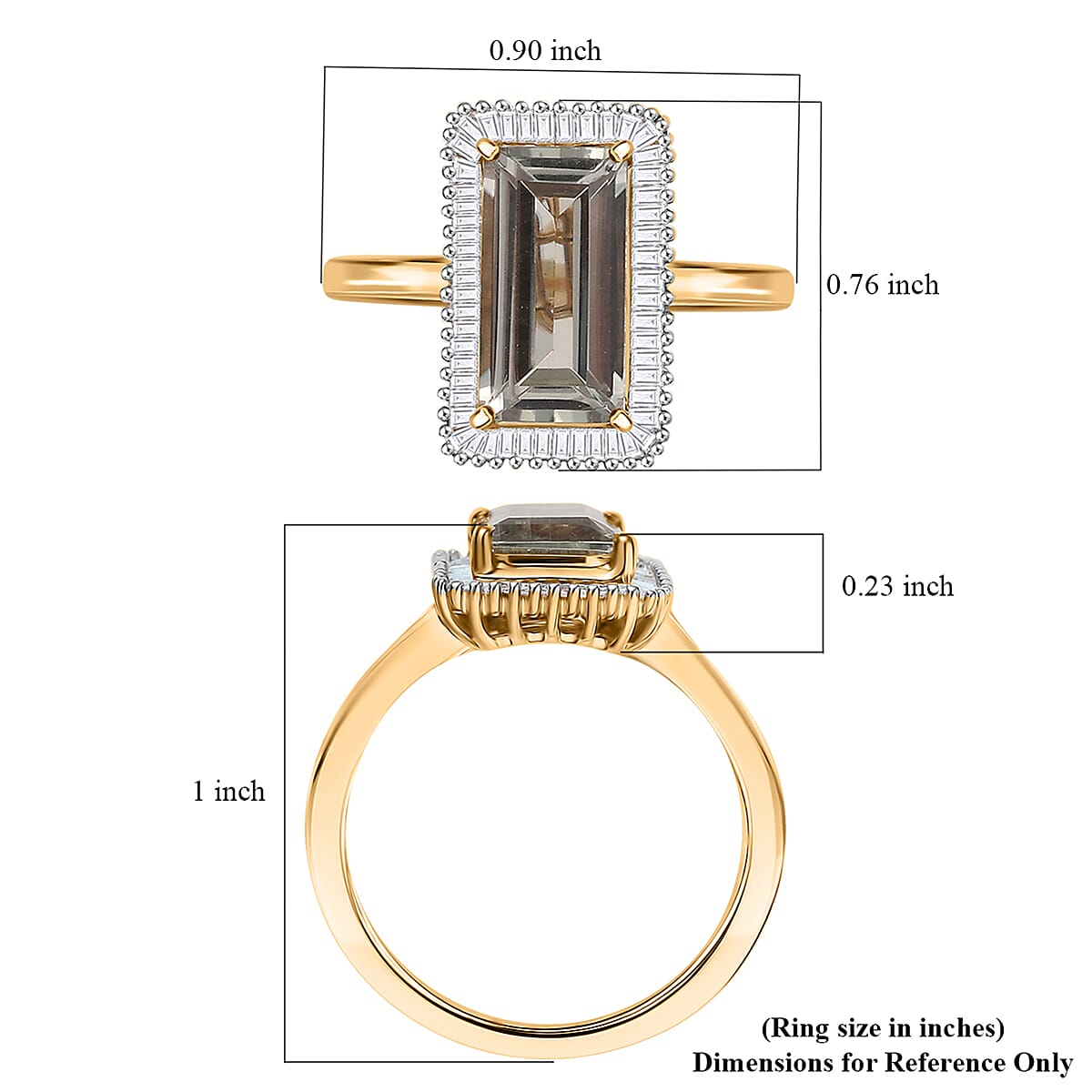 Luxoro AAA Turkizite and I1 Diamond 3.50 ctw Twilight Flare Ring in 10K Yellow Gold (Size 6.0) image number 5