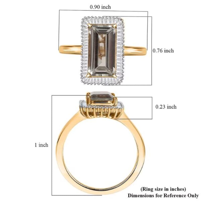 Luxoro AAA Turkizite and I1 Diamond 3.50 ctw Twilight Flare Ring in 10K Yellow Gold (Size 6.0)