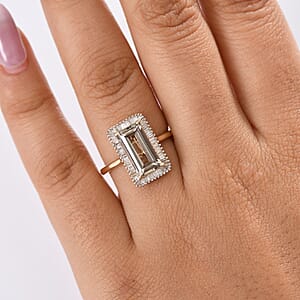 Luxoro AAA Turkizite and I1 Diamond 3.50 ctw Twilight Flare Ring in 10K Yellow Gold (Size 7.0) 