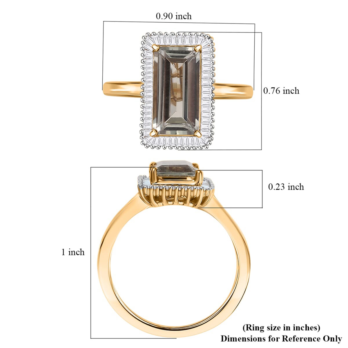 Luxoro AAA Turkizite and I1 Diamond 3.50 ctw Twilight Flare Ring in 10K Yellow Gold (Size 7.0)  image number 5