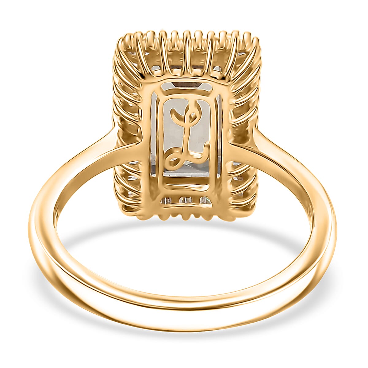 Luxoro AAA Turkizite and I1 Diamond 3.50 ctw Twilight Flare Ring in 10K Yellow Gold (Size 9.0)  image number 4