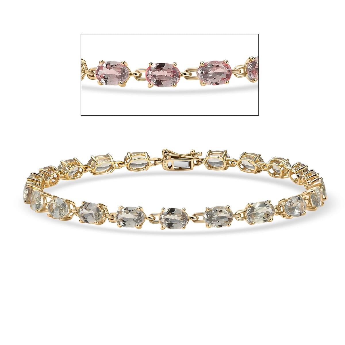 Luxoro AAA Turkizite 11.15 ctw Bracelet in 10K Yellow Gold (7.25 In) image number 0