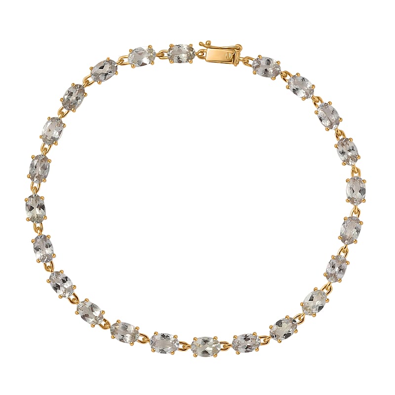 Luxoro AAA Turkizite 12.20 ctw Duskstream Bracelet in 10K Yellow Gold (8.00 In)