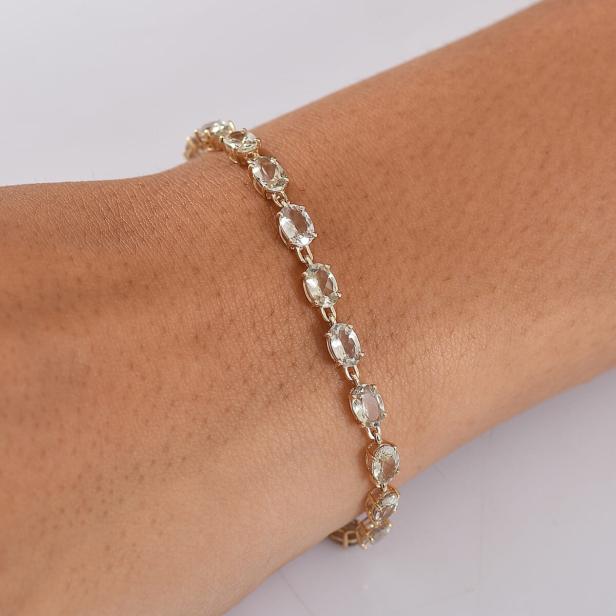 Luxoro AAA Turkizite 12.20 ctw Duskstream Bracelet in 10K Yellow Gold (8.00 In) image number 2