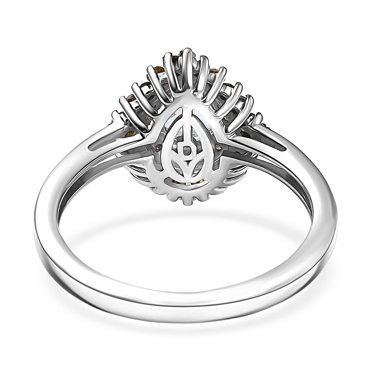 D'Joy Santa Maria Aquamarine and Multi Diamond 1.00 ctw Ring in Rhodium Over Sterling Silver (Size 5.0) image number 4