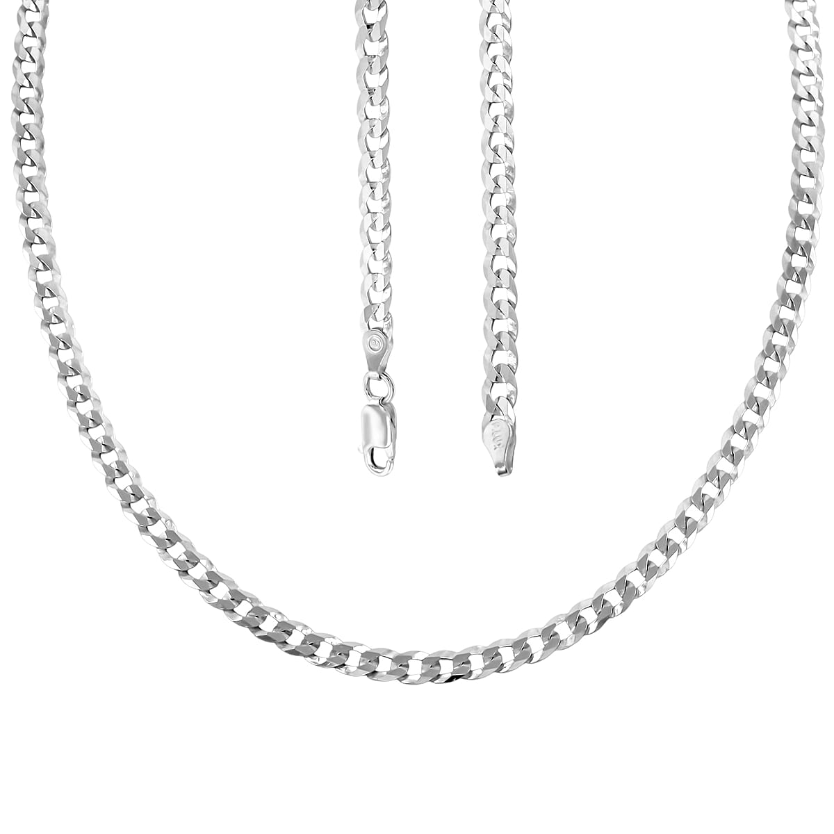 Light Cuban Chain Necklace in Sterling Silver 11.9 Grams 22 Inches image number 2
