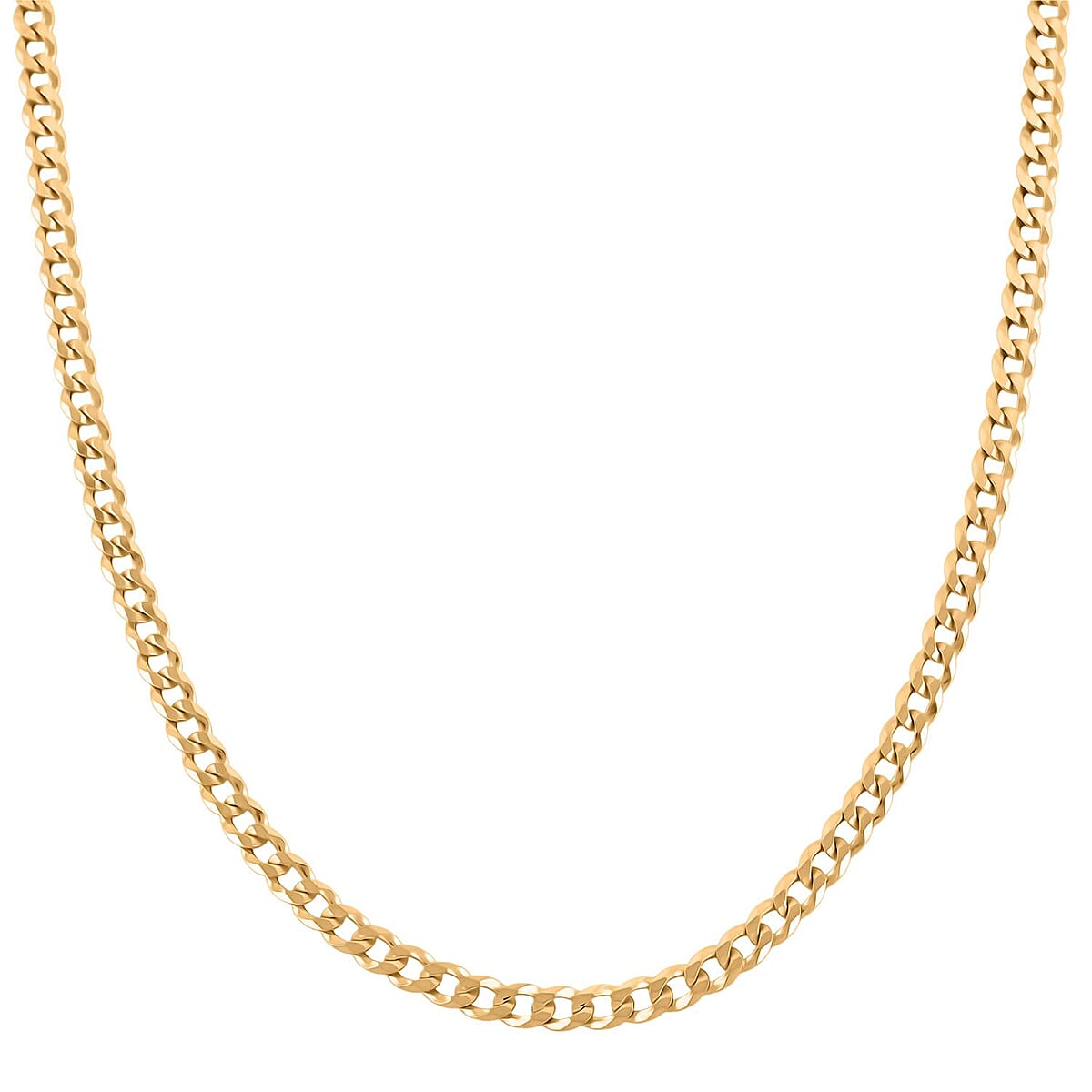 Light Cuban Chain Necklace in 14K Yellow Gold Over Sterling Silver 11.9 Grams 22 Inches image number 2