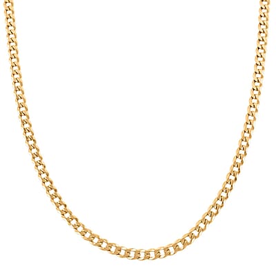 Light Cuban Chain Necklace in 14K Yellow Gold Over Sterling Silver 11.9 Grams 22 Inches