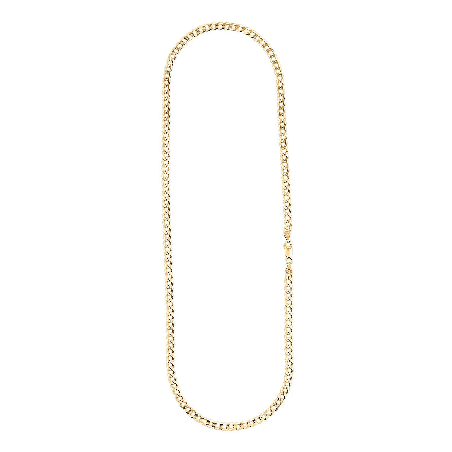 Light Cuban Chain Necklace in 14K Yellow Gold Over Sterling Silver 11.9 Grams 22 Inches