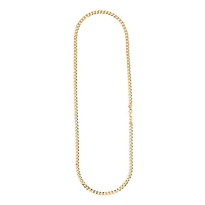 Light Cuban Chain Necklace in 14K Yellow Gold Over Sterling Silver 11.9 Grams 22 Inches