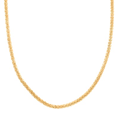 14K Yellow Gold Over Sterling Silver Chain Necklace with Adjustable Ball 9.2 Grams 24 Inches