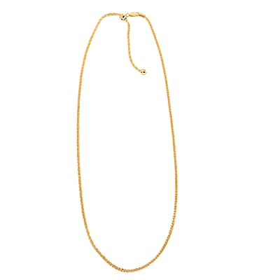 14K Yellow Gold Over Sterling Silver Chain Necklace with Adjustable Ball 9.2 Grams 24 Inches