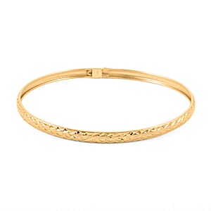 14K Yellow Gold Over Sterling Silver Bangle Bracelet (7.75 In) 4 Grams
