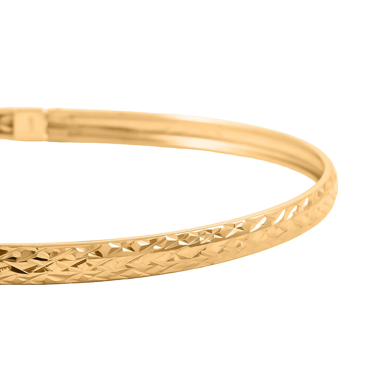 14K Yellow Gold Over Sterling Silver Bangle Bracelet (7.75 In) 4 Grams image number 3