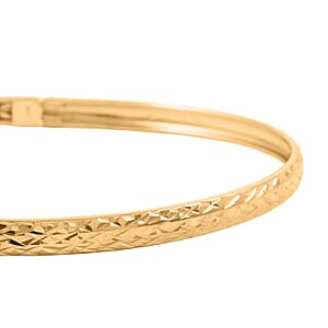 14K Yellow Gold Over Sterling Silver Bangle Bracelet (7.75 In) 4 Grams