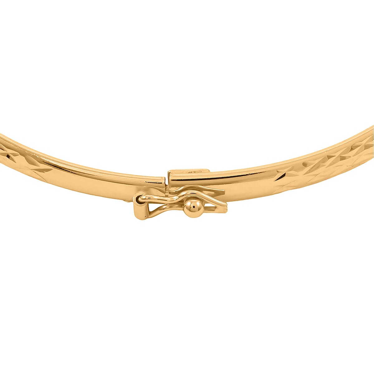 14K Yellow Gold Over Sterling Silver Bangle Bracelet (7.75 In) 4 Grams image number 4