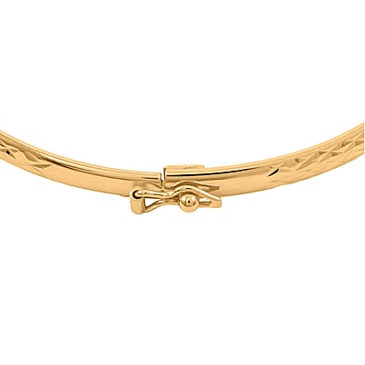 14K Yellow Gold Over Sterling Silver Bangle Bracelet (7.75 In) 4 Grams