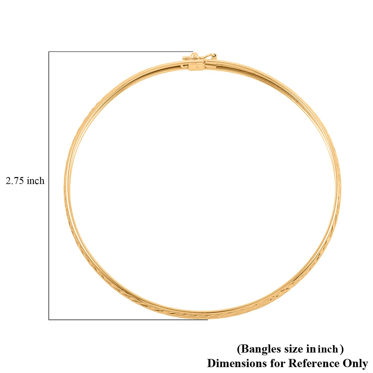 14K Yellow Gold Over Sterling Silver Bangle Bracelet (7.75 In) 4 Grams image number 5