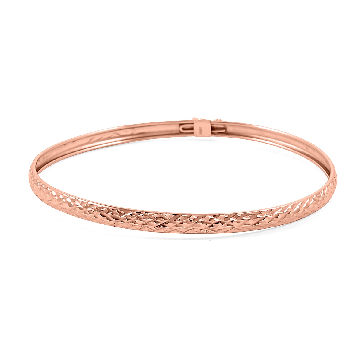 14K Rose Gold Over Sterling Silver Bangle Bracelet (7.75 In) 4 Grams image number 0