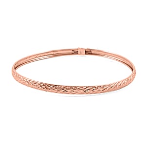 14K Rose Gold Over Sterling Silver Bangle Bracelet (7.75 In) 4 Grams