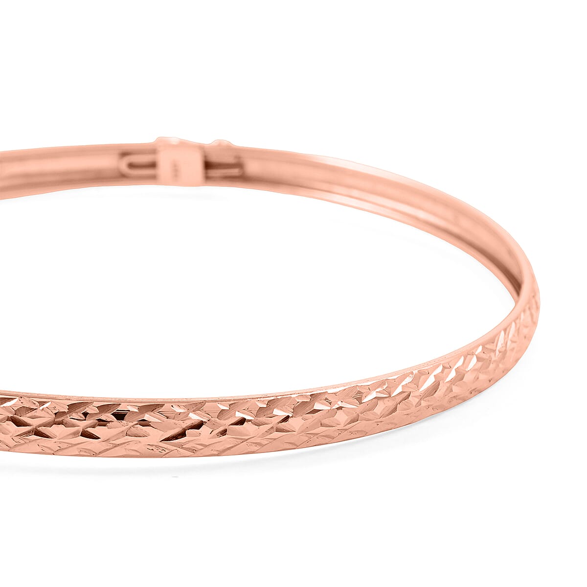 14K Rose Gold Over Sterling Silver Bangle Bracelet (7.75 In) 4 Grams image number 3