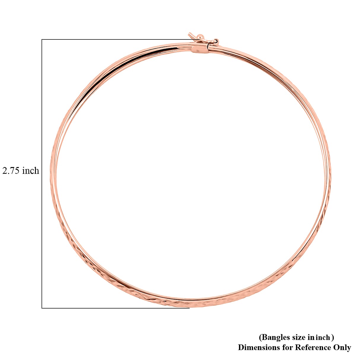14K Rose Gold Over Sterling Silver Bangle Bracelet (7.75 In) 4 Grams image number 5