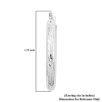 Sterling Silver Diamond-cut Hoop Earrings 2.50 Grams