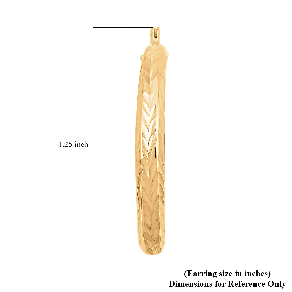 14K Yellow Gold Over Sterling Silver Diamond-cut Hoop Earrings 2.50 Grams image number 5