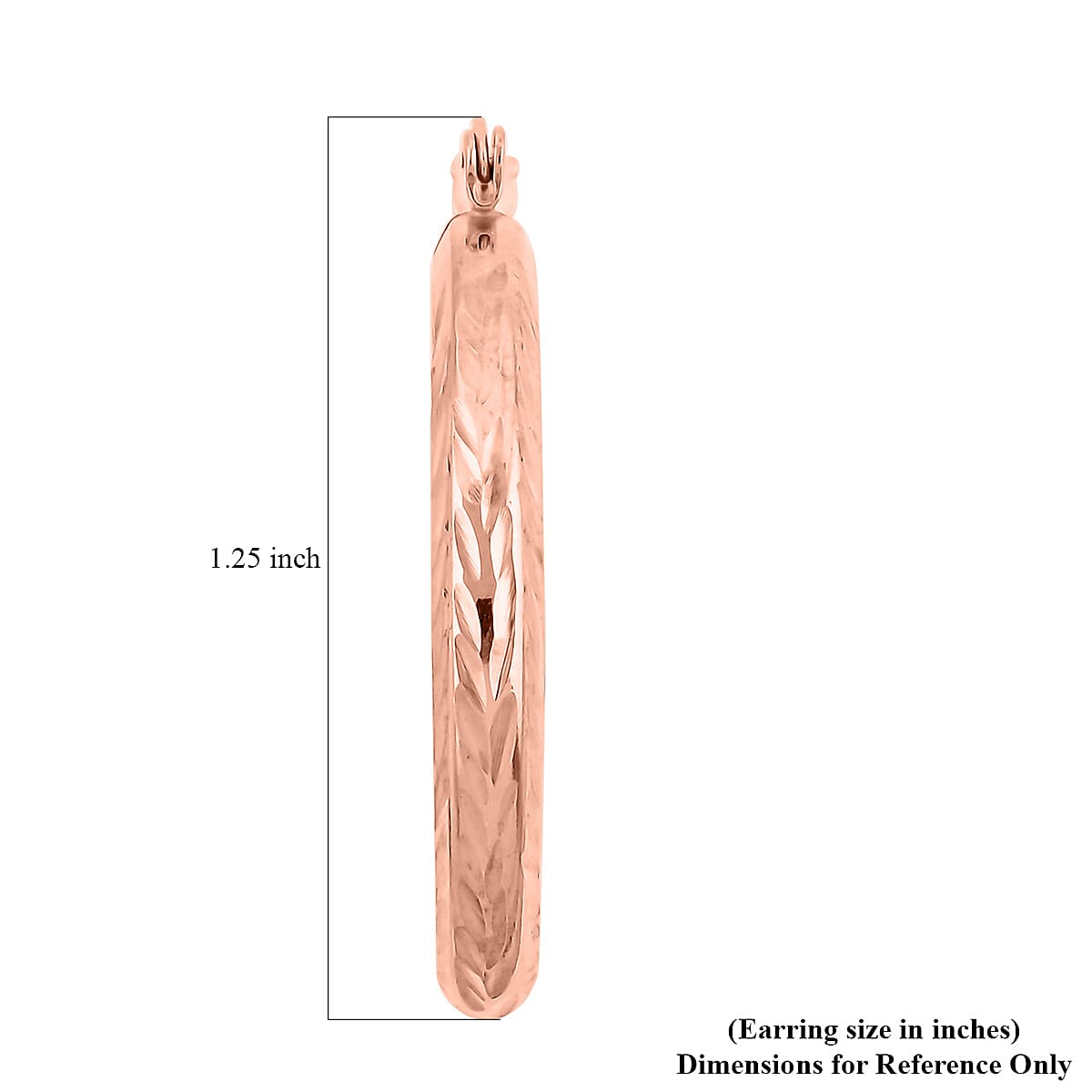 14K Rose Gold Over Sterling Silver Diamond-cut Hoop Earrings 2.50 Grams image number 4