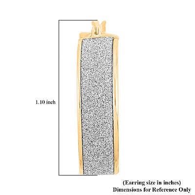 14K Yellow Gold Over Sterling Silver Diamond Cut Hoop Earrings 4 Grams