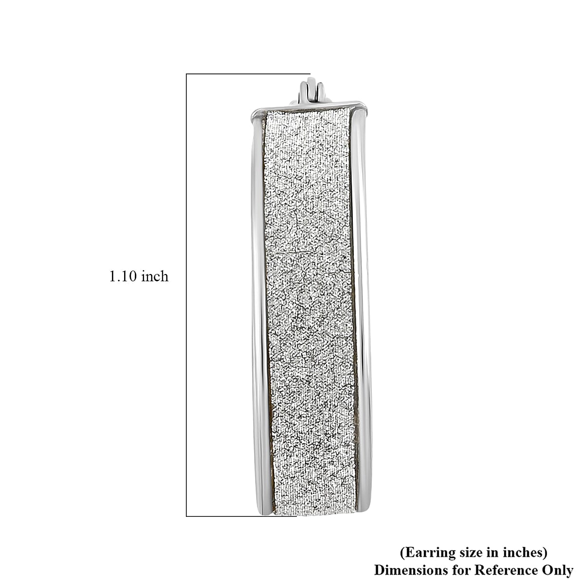 Rhodium Over Sterling Silver Diamond-cut Hoop Earrings 4 Grams image number 4