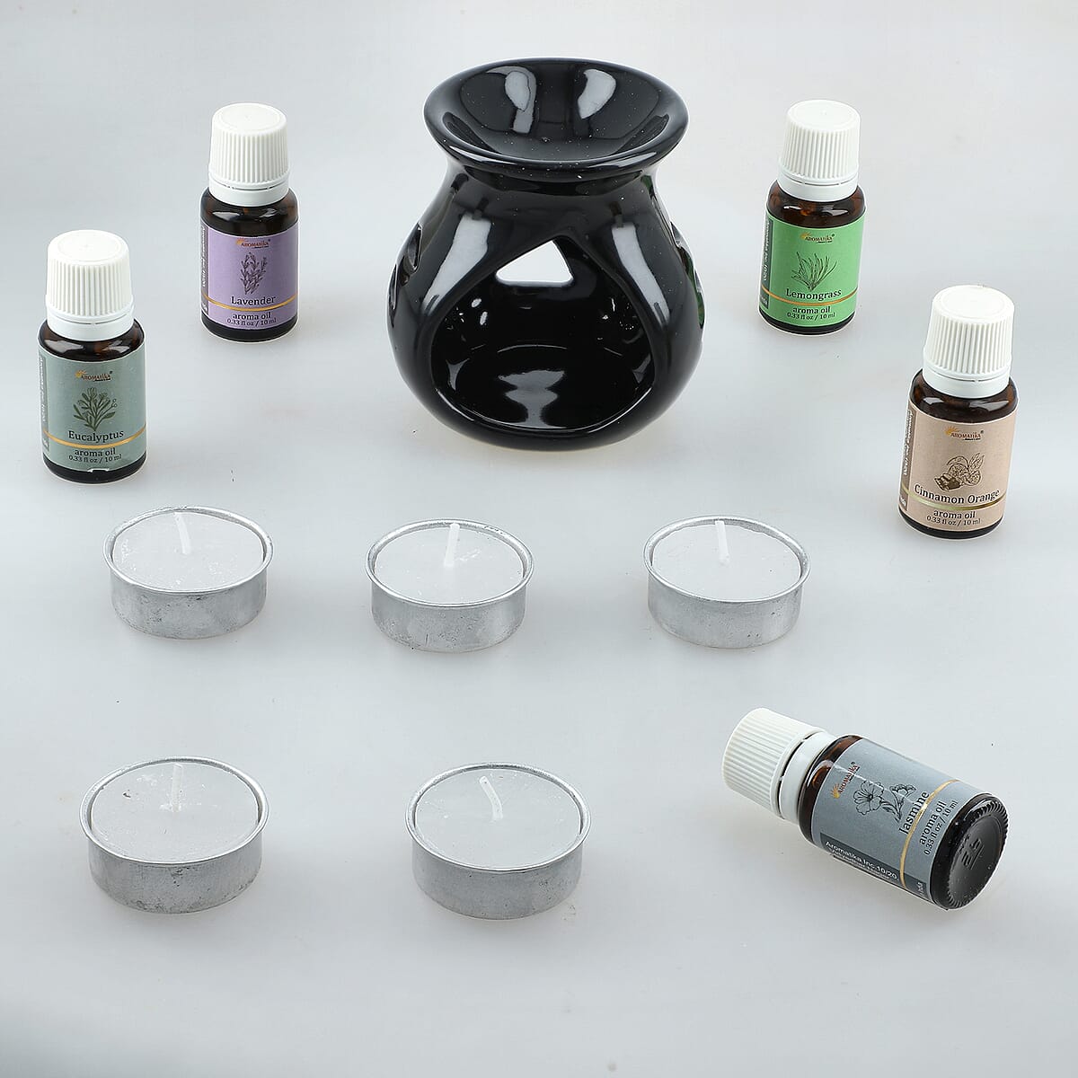 Black Ceramic Oil Burner Gift Set image number 0