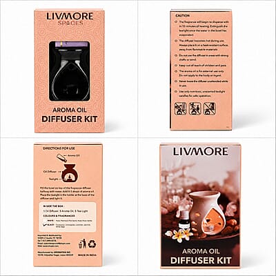 Black Ceramic Oil Burner Gift Set