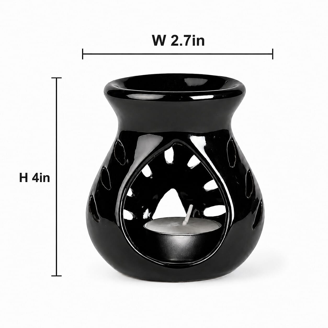 Black Ceramic Oil Burner Gift Set