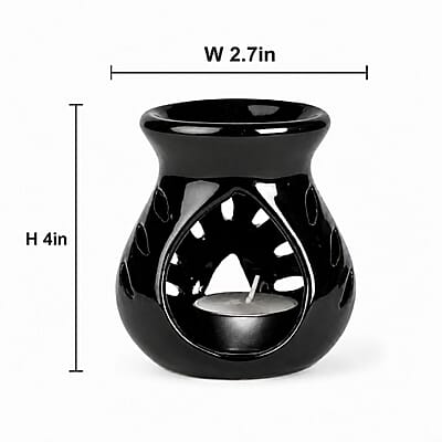 Black Ceramic Oil Burner Gift Set