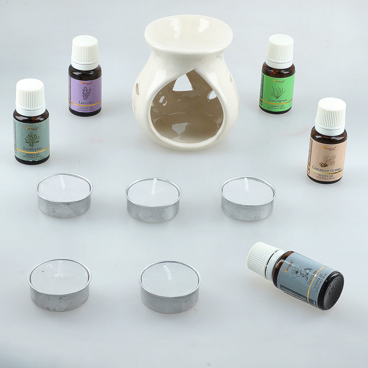White Ceramic Oil Burner Gift Set image number 0