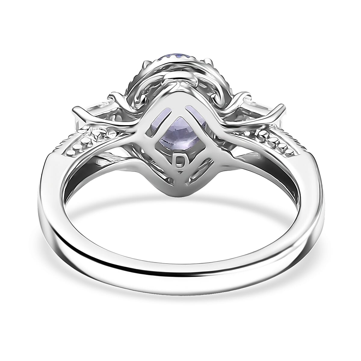 D'Joy Premium Tanzanite and Lab Grown Diamond 2.00 ctw Ring in Rhodium Over Sterling Silver (Size 7.0) image number 4