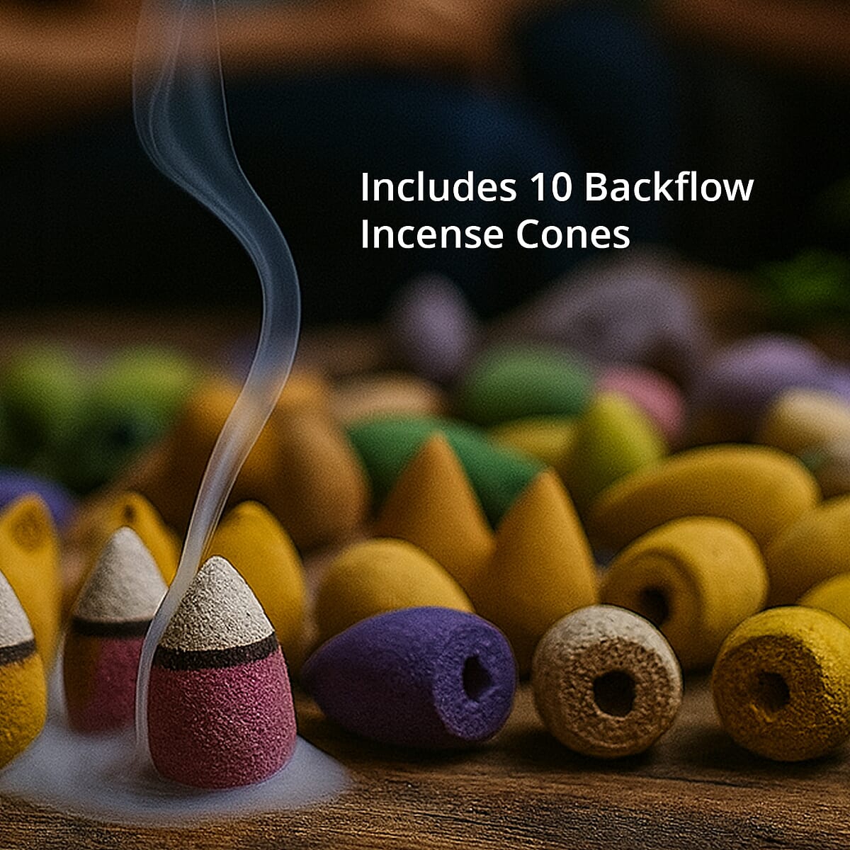 Brown Resin Buddha Backflow Fountain Gift Set image number 4