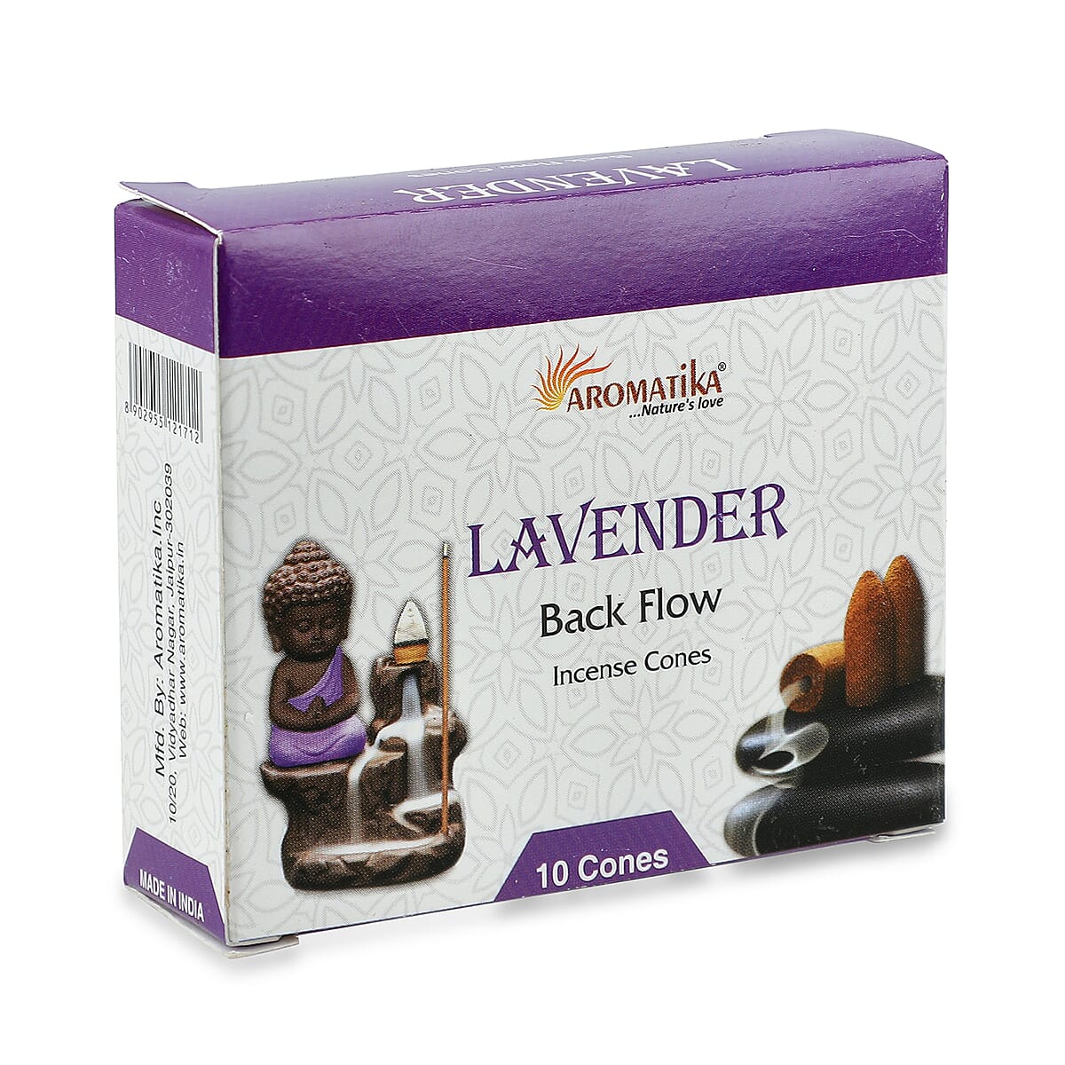 Brown Resin Buddha Backflow Fountain Gift Set image number 5