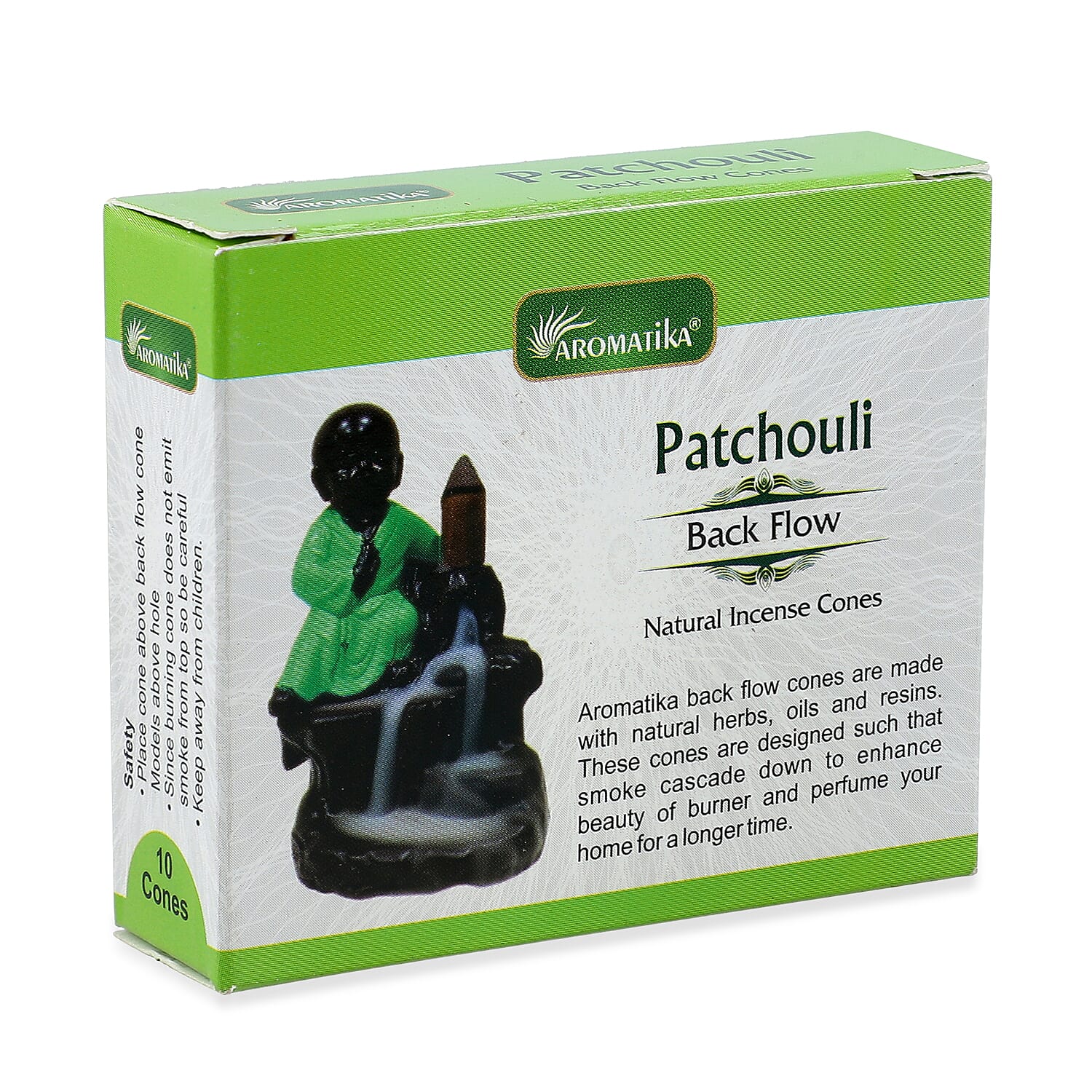 Brown Resin Buddha Backflow Fountain Gift Set