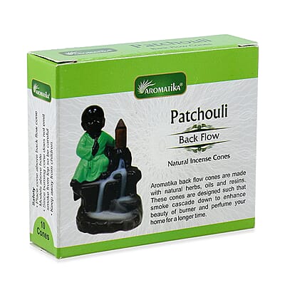 Brown Resin Buddha Backflow Fountain Gift Set