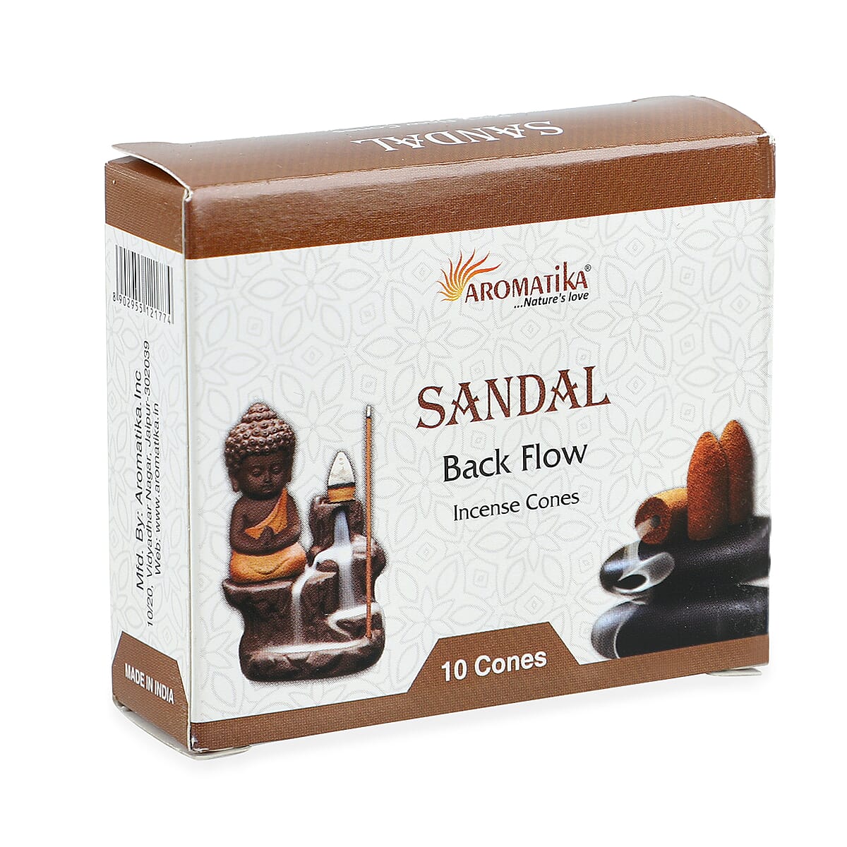 Brown Resin Buddha Backflow Fountain Gift Set image number 9