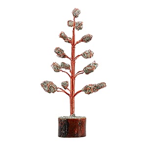 Rose Gold Gemstone Pyrite Tree