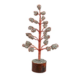 Rose Gold Gemstone Pyrite Tree